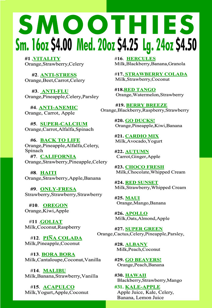Fresh and natura smoothies 2014-2